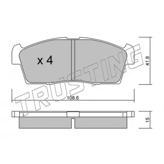 Jeu de 4 plaquettes de frein avant TRUSTING 455.0