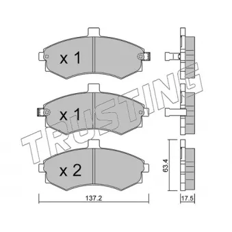 Jeu de 4 plaquettes de frein avant TRUSTING 520.0