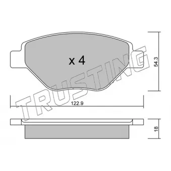 Jeu de 4 plaquettes de frein avant TRUSTING 559.0