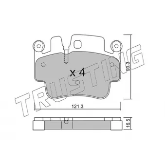 Jeu de 4 plaquettes de frein avant TRUSTING 673.0