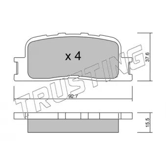 Jeu de 4 plaquettes de frein arrière TRUSTING 769.0