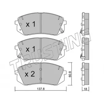 Jeu de 4 plaquettes de frein avant TRUSTING 799.1