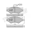 Jeu de 4 plaquettes de frein avant TRUSTING 866.0 - Visuel 2