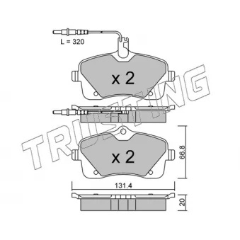 Jeu de 4 plaquettes de frein avant TRUSTING 870.0