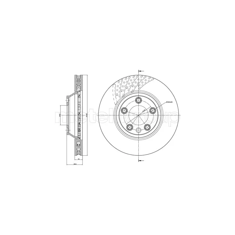 Disque de frein arrière gauche TRUSTING DF558