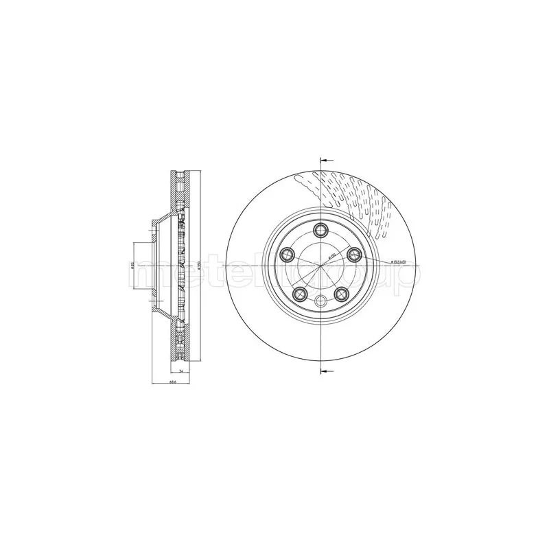 Disque de frein arrière droit TRUSTING DF560