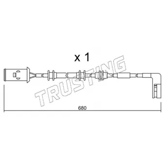 Contact d'avertissement, usure des plaquettes de frein TRUSTING SU.093