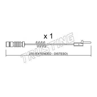 Contact d'avertissement, usure des plaquettes de frein TRUSTING SU.099