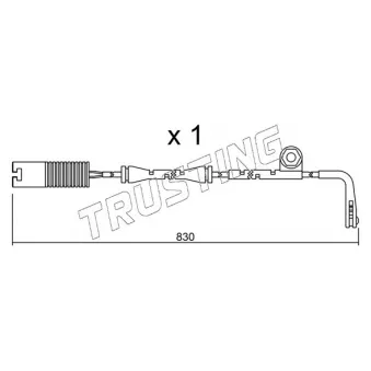 Contact d'avertissement, usure des plaquettes de frein TRUSTING SU.104