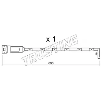 Contact d'avertissement, usure des plaquettes de frein TRUSTING SU.108