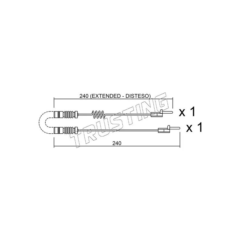 Contact d'avertissement, usure des plaquettes de frein TRUSTING SU.109K