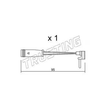 Contact d'avertissement, usure des plaquettes de frein TRUSTING SU.129