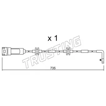 Contact d'avertissement, usure des plaquettes de frein TRUSTING SU.144