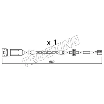 Contact d'avertissement, usure des plaquettes de frein TRUSTING SU.145
