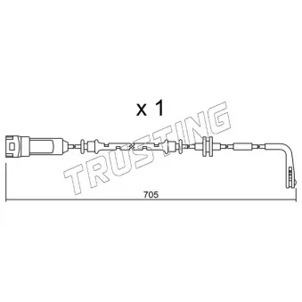 Contact d'avertissement, usure des plaquettes de frein TRUSTING SU.146
