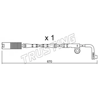 Contact d'avertissement, usure des plaquettes de frein TRUSTING SU.150