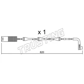 Contact d'avertissement, usure des plaquettes de frein TRUSTING SU.151