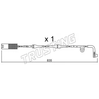 Contact d'avertissement, usure des plaquettes de frein TRUSTING SU.158