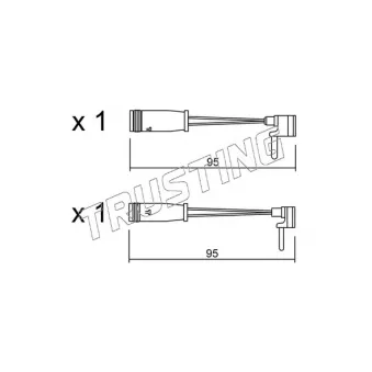 Contact d'avertissement, usure des plaquettes de frein TRUSTING SU.159K