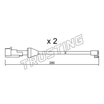 Contact d'avertissement, usure des plaquettes de frein TRUSTING SU.204K