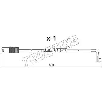 Contact d'avertissement, usure des plaquettes de frein TRUSTING SU.207
