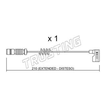 Contact d'avertissement, usure des plaquettes de frein TRUSTING SU.209