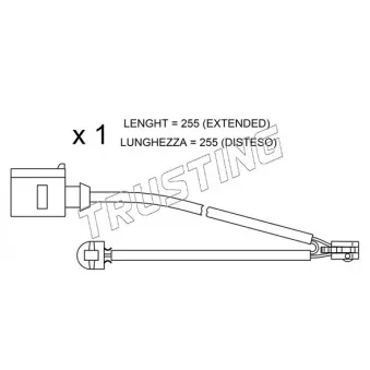 Contact d'avertissement, usure des plaquettes de frein TRUSTING SU.218