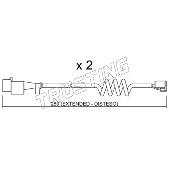 Contact d'avertissement, usure des plaquettes de frein TRUSTING SU.227K