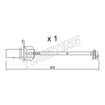 Contact d'avertissement, usure des plaquettes de frein TRUSTING SU.248