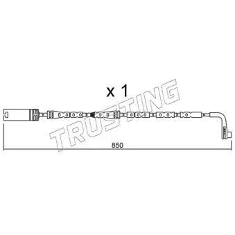 Contact d'avertissement, usure des plaquettes de frein TRUSTING SU.259