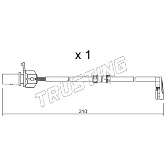Contact d'avertissement, usure des plaquettes de frein TRUSTING SU.290