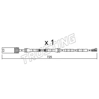 Contact d'avertissement, usure des plaquettes de frein TRUSTING SU.302