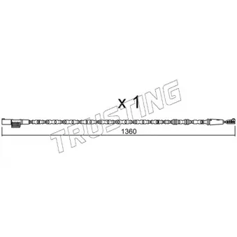 Contact d'avertissement, usure des plaquettes de frein TRUSTING SU.308