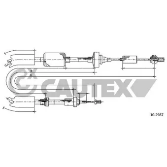 Tirette à câble, commande d'embrayage CAUTEX 026662