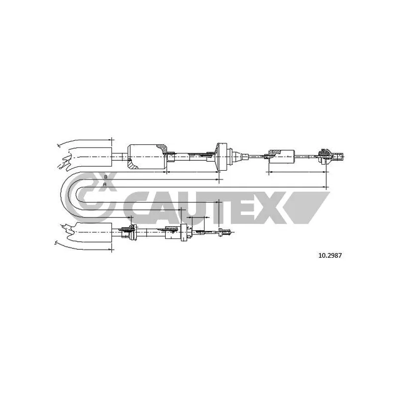 Tirette à câble, commande d'embrayage CAUTEX 026662
