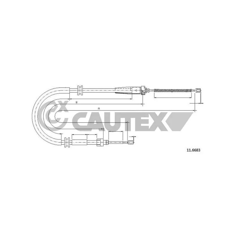 Tirette à câble, frein de stationnement CAUTEX 028481