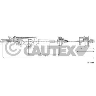 Tirette à câble, commande d'embrayage CAUTEX 038077