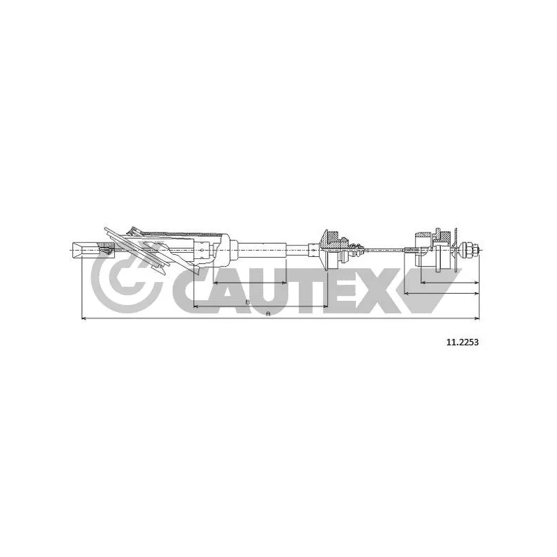 Tirette à câble, commande d'embrayage CAUTEX 038077
