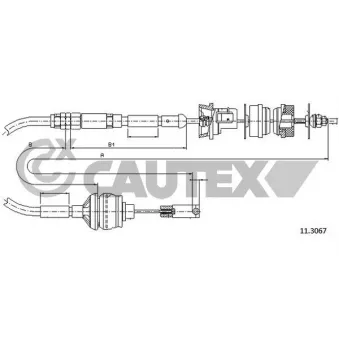 Tirette à câble, commande d'embrayage CAUTEX 038221