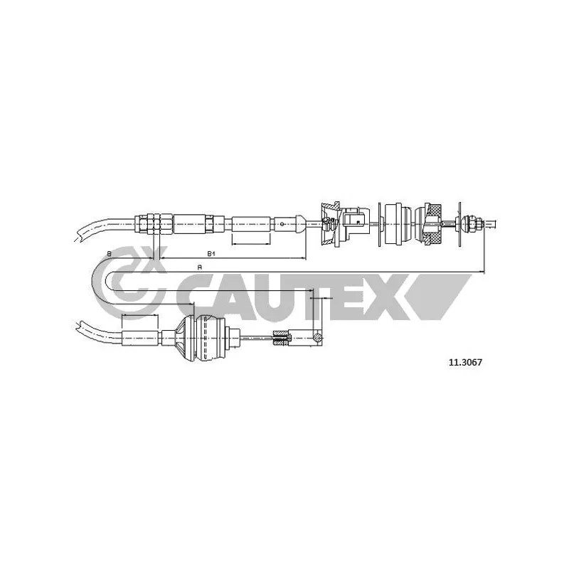 Tirette à câble, commande d'embrayage CAUTEX 038221