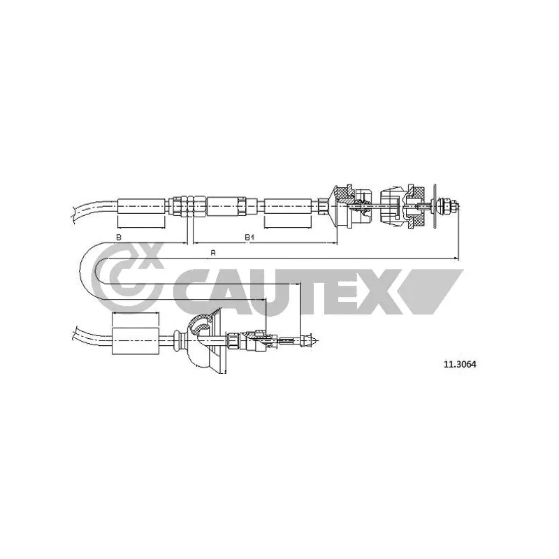 Tirette à câble, commande d'embrayage CAUTEX 038461