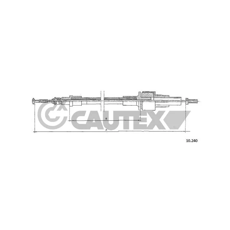Tirette à câble, commande d'embrayage CAUTEX 081333