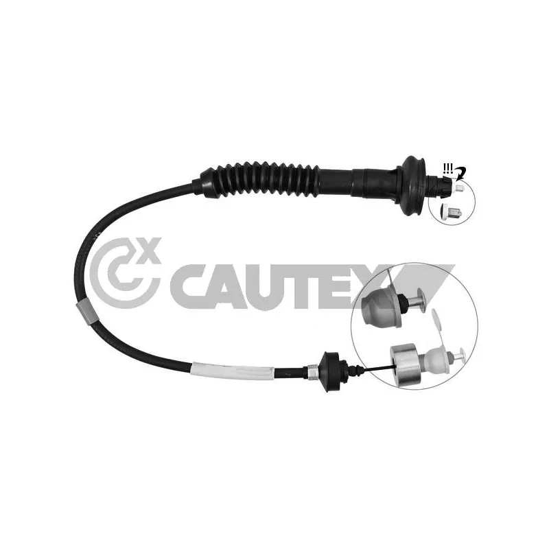 Tirette à câble, commande d'embrayage CAUTEX 760070