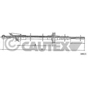 Tirette à câble, commande d'embrayage CAUTEX 760769