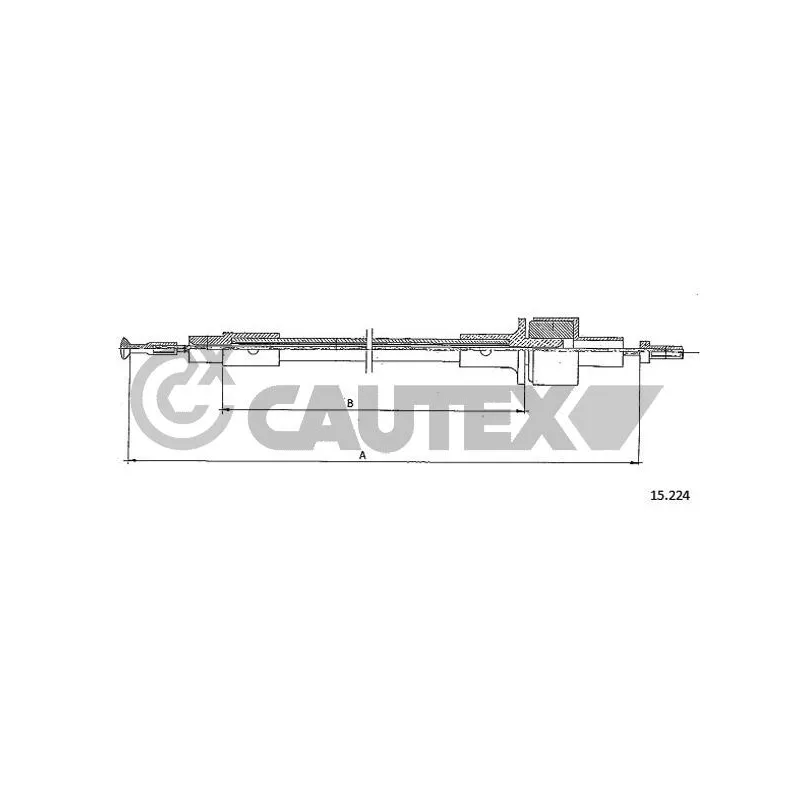 Tirette à câble, commande d'embrayage CAUTEX 761316