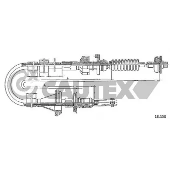 Tirette à câble, commande d'embrayage CAUTEX 761504
