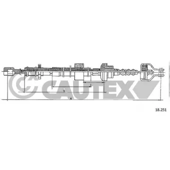 Tirette à câble, commande d'embrayage CAUTEX 761540