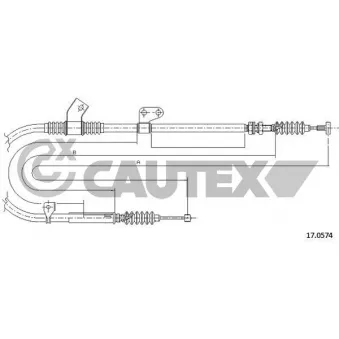 Tirette à câble, frein de stationnement CAUTEX 761751