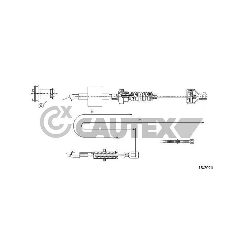 Tirette à câble, commande d'embrayage CAUTEX 761786