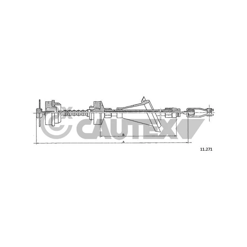 Tirette à câble, commande d'embrayage CAUTEX 762092